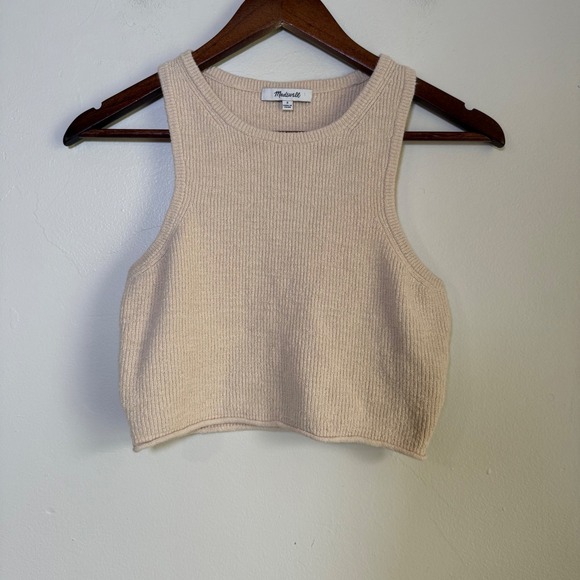 Madewell Tops - Madewell Ribbed Cutoff Cropped Sweater Tank Top Size Small Beige‎